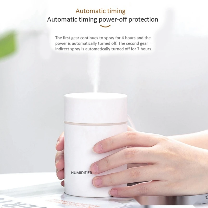 

Ultrasonic Portable Air Humidifier 300Ml for Home Car USB Aromatherapy Humidifiers for with LED Night Lamp