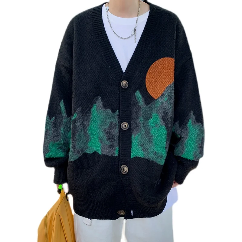 Зимний модный жаккардовый вязаный свитер высшего качества с длинным рукавом