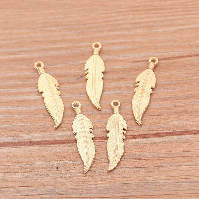 30 шт. 7*27 мм 3 цвета амулеты из сплава металла и цинка Подвески в виде листьев