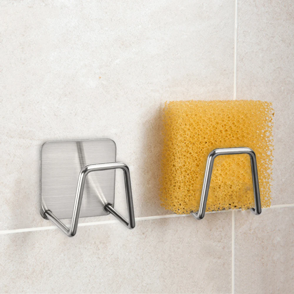 

1PC Kitchen Stainless Steel Sink Self Adhesive Sponge Drain Drying Rack Wire Ball Storage Holder Home Kitchen Accessories
