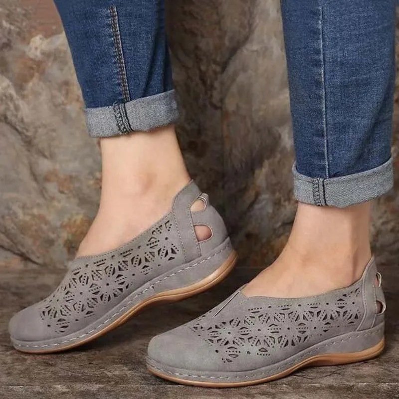

Women Sandals Wedges Shoes Retro Hollow Out Summer Woman Shoes 2021 Comfortable Platform Loafers Zapatillas Mujer Plus Size 43