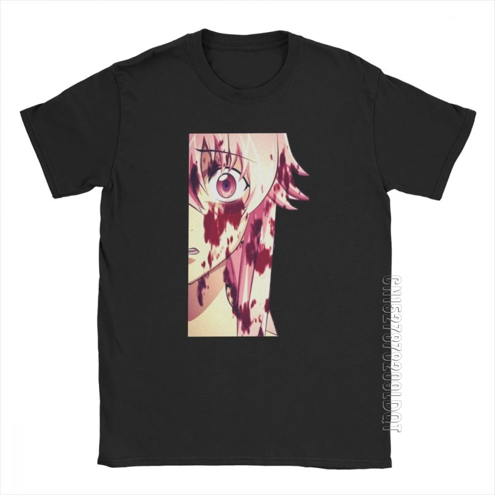 

Yuno T Shirt Men's Cotton T-Shirt Mirai Gasai Anime Manga Future Dairy Japanese Yandere Basic Tees Male Tshirt Printed