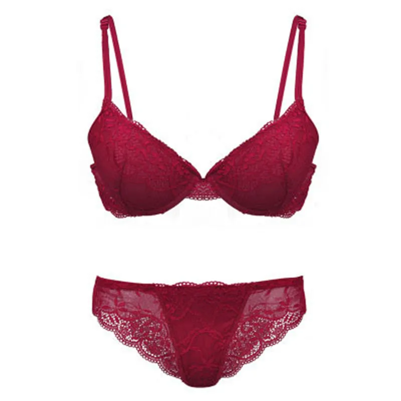 

2020 new Transparent lingerie 2 piece set women Lace Sexy crop top Comfortable flower bra and panty set underwear women panties