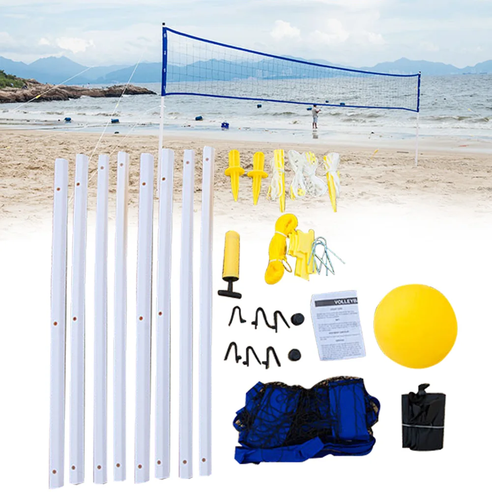 

Accessories Adjustable Height Excercise Summer Beach Volleyball Net Set Badminton Professional Mesh Tennis Outdooor Sports