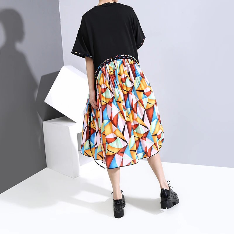 Новый 2020 Летний стиль женские большие размеры модное платье с лентой прямые