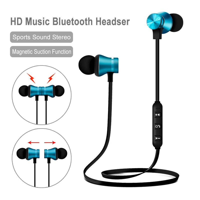 Магнитные Bluetooth наушники беспроводные наушники 3D стерео спортивные наушники громкой связи наушники в ухо гарнитура с микрофоном для Apple iPhone Xiaomi