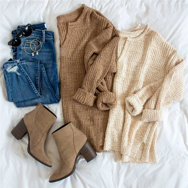 

2021 Sweater Spring Autumn Winter Long Sleeve Women V-neck Tops Knitted Cotton Tops Ladies Soft Outwear Female New Ins Loose