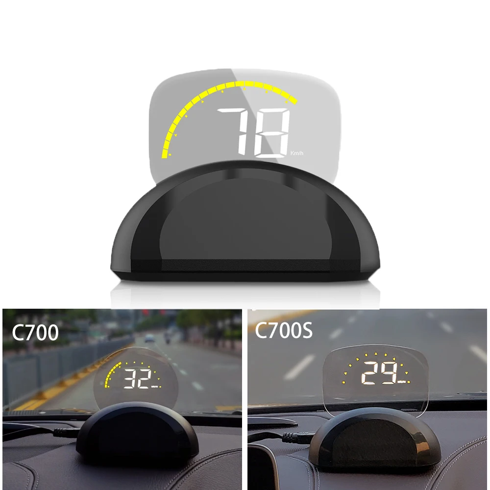 HD C700 OBD2 автомобильный HUD Дисплей дорожный бортовой компьютер gps Спидометр