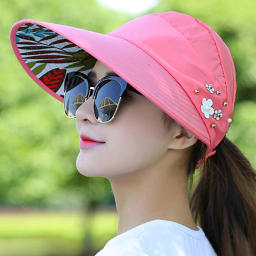 Складывающаяся шляпа от солнца для женщин шапка рыбалки пляжа Кепка с защитой