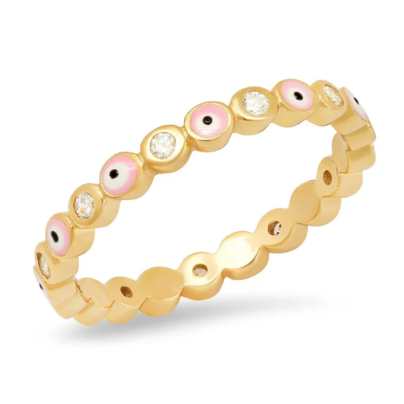 2020 богемные радужные золотые кольца Стразы с эффектом сглаза для женщин