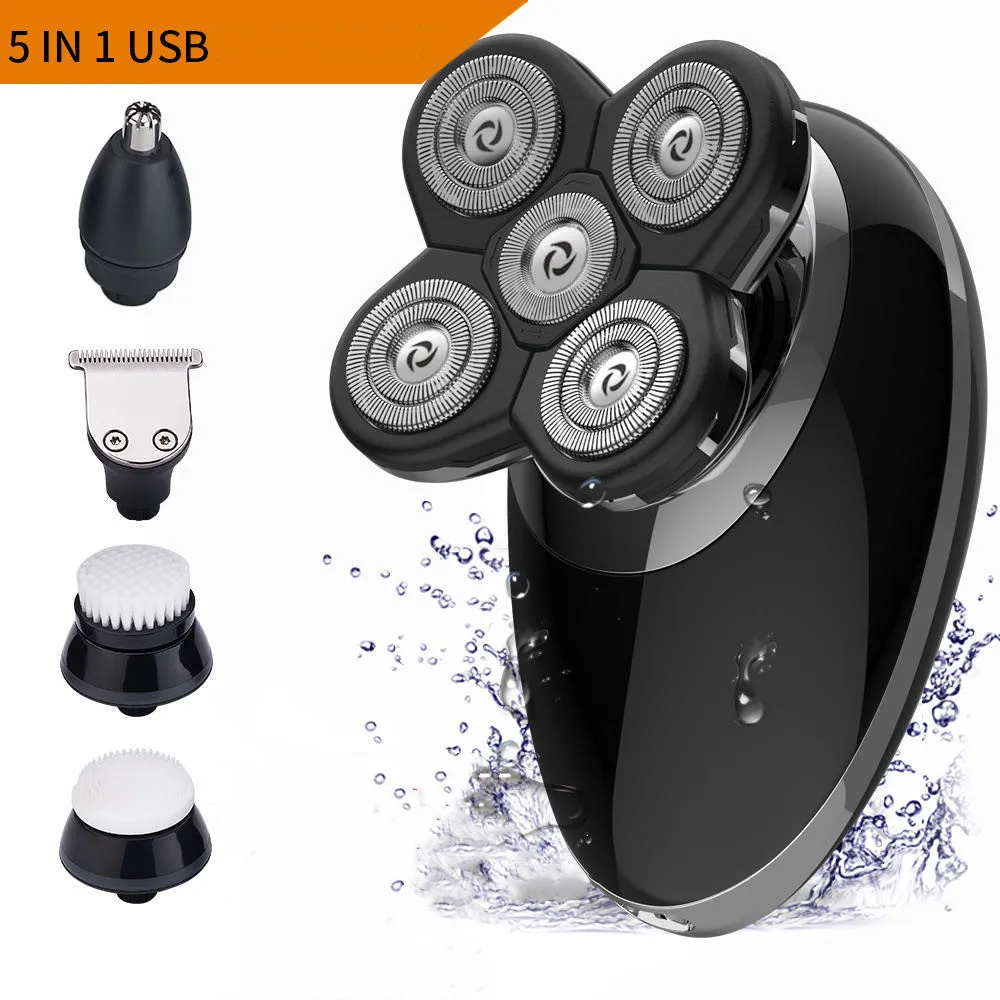 Мужские RechargeableShaverFloatingUSBQuickChargeSkullShaverBeardNoseEarHairTrimmerFacialCleanerElectricshaver6900 5 в