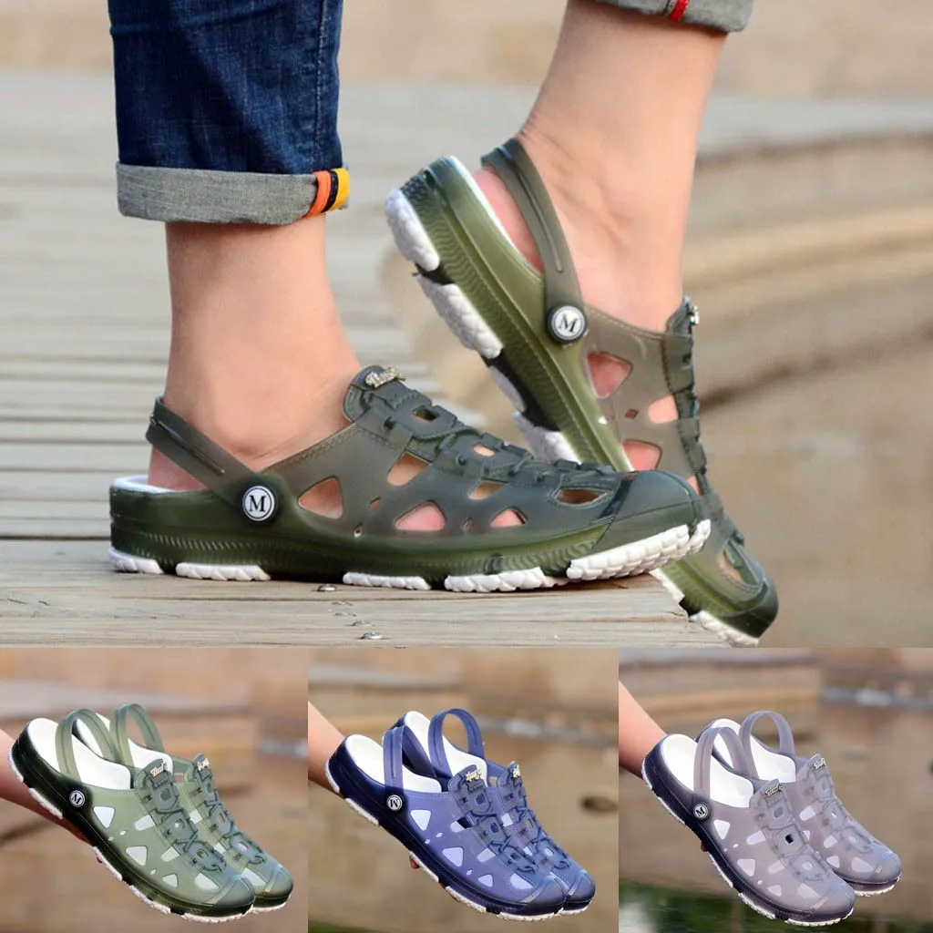 

SAGACE Slippers Men Flat Shoes Sandals Breathable Casual Shoes men Outdoor Non-Slip Beach Slipper sandals men big size fashion