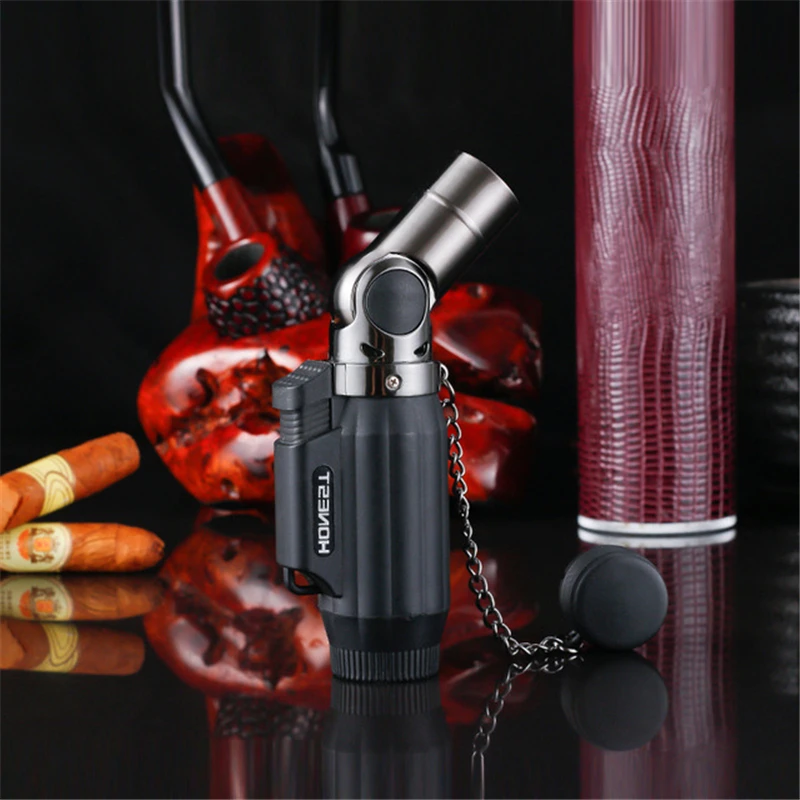 

HONEST 4 Jet Flame Torch Turbo Lighter Spray Gun Electronic Lighter Gas Lighter 1300C Butane Cigar Lighters Gadgets For Men