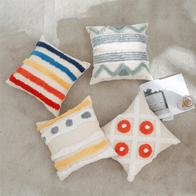 

Embroidery Luxury Cushions Cover 45x45 Pillow Cases For Office Chairs Decorative Thicken Soft Pillows Case For Living Room