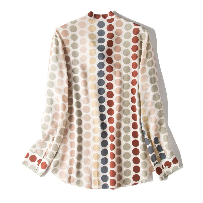 2019 весна осень женская блузка рубашка 100% шелк из хлопка и льна с большим бантом