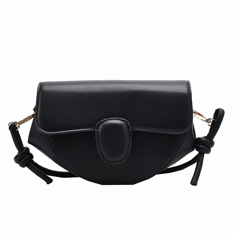 

Vintage Solid color Saddle Bags 2021 New Quality PU Leather Women's Designer Handbags Ladies Fashion Shoulder Bag Messenger Bags