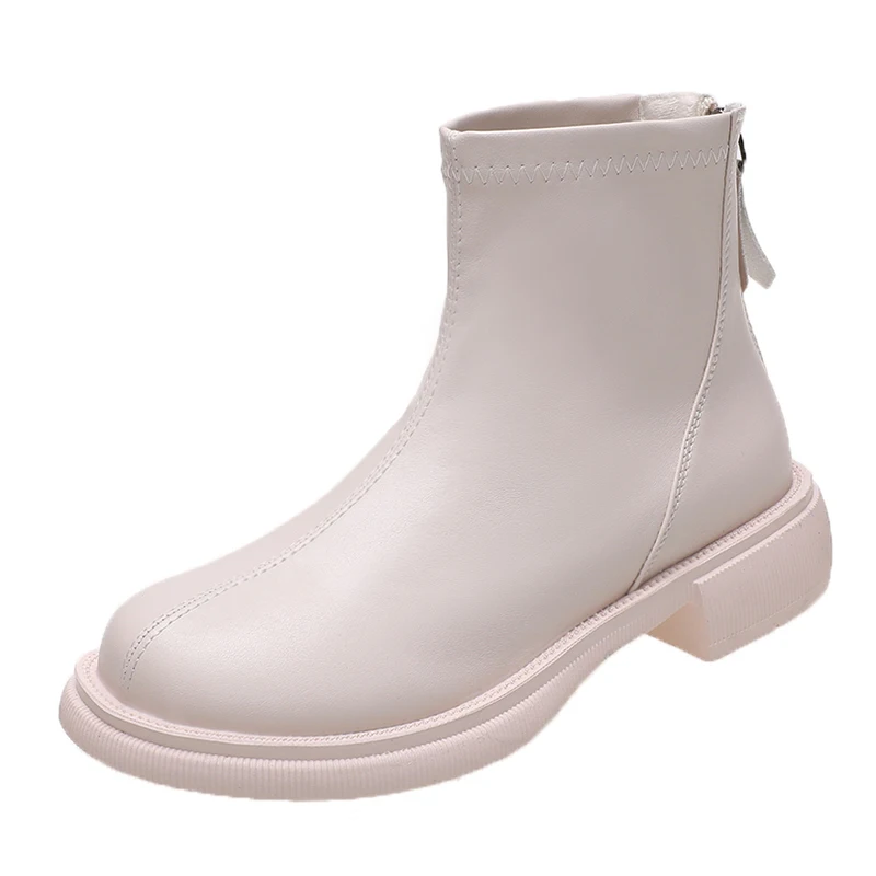 

Женские ботинки челси из искусственной кожи, универсальные Нескользящие, на квадратном каблуке, модные черно-белые