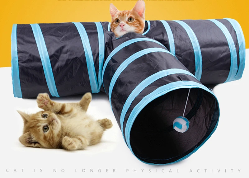 

Indoor Collapsible Cat Tunnel Tube Kitty Tunnel Bored Cat Pet Toys Peek Hole Interaction Toy Cat Puppy Kitty Kitten Pets Playing