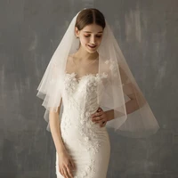 white beige wedding veils short bridal veil with comb new arrival free shipping 2020 new arrival wedding veils soft tulle