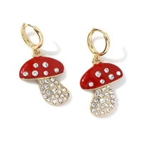 2021 mushroom alloy oil drop earrings fashion popular earrings factory direct sales dropship