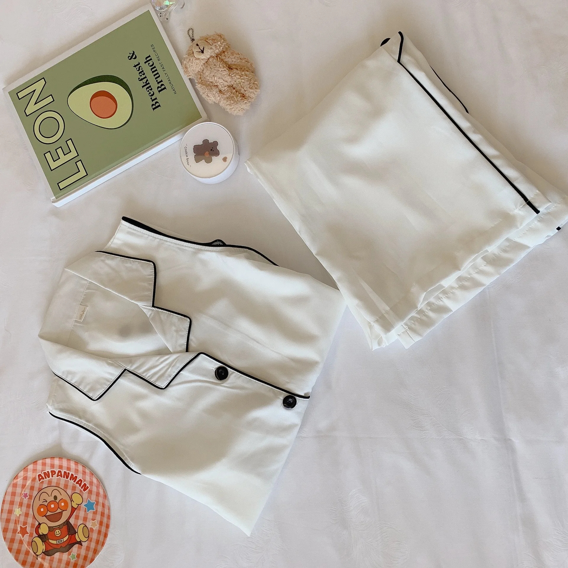 Pajamas Women Spring And Autumn Thin Off-Shoulder Home Wear Sexy Long-Sleeved Ladies Suit