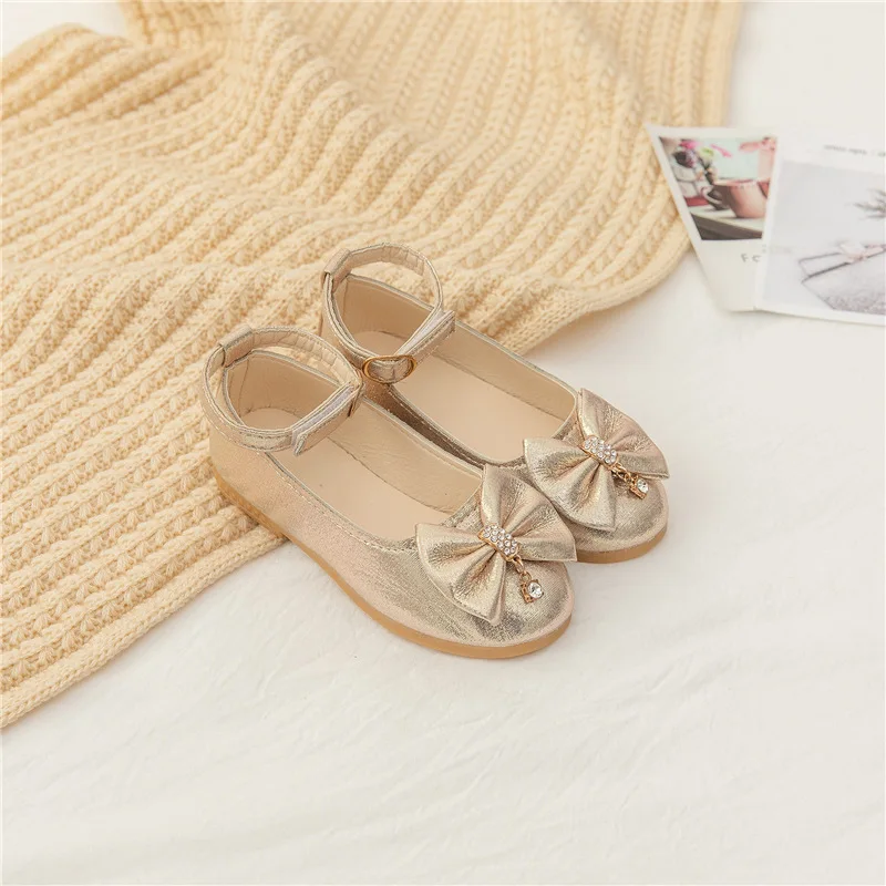 Туфли детские на плоской подошве золотистые серебристые розовые весна-осень 2021 |