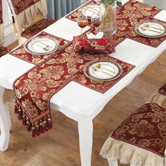 Mat 28by28cm 6pcs Новое поступление Роскошная жаккардовая синяя скатерть журнальный столик цветочный Декор для дома, настольный чехол - Цвет: Mat 28by28cm 6pcs