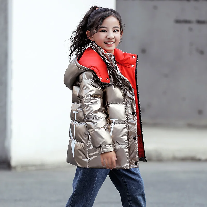 2019 модные детские пуховики Зимние водонепроницаемые пуховые пальто для