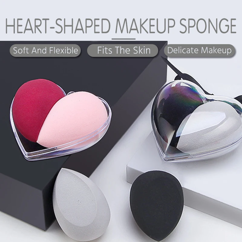 Модная губка в форме сердца косметическая капли воды мягкая для макияжа пудра