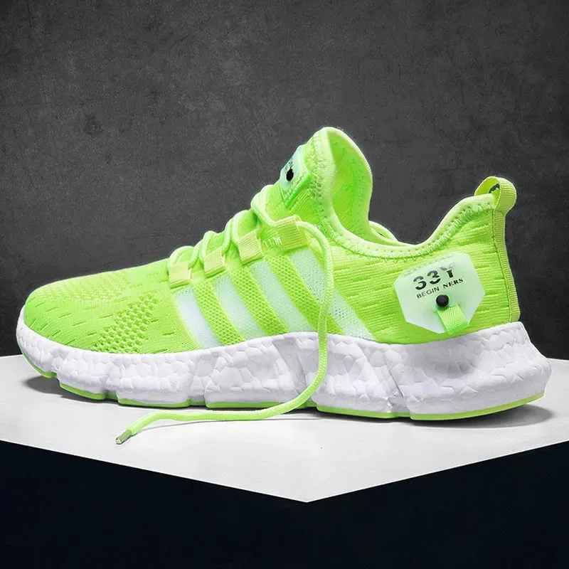 Мужские/женские кроссовки легкие из дышащей ткани с сеточкой и шнурками подходят