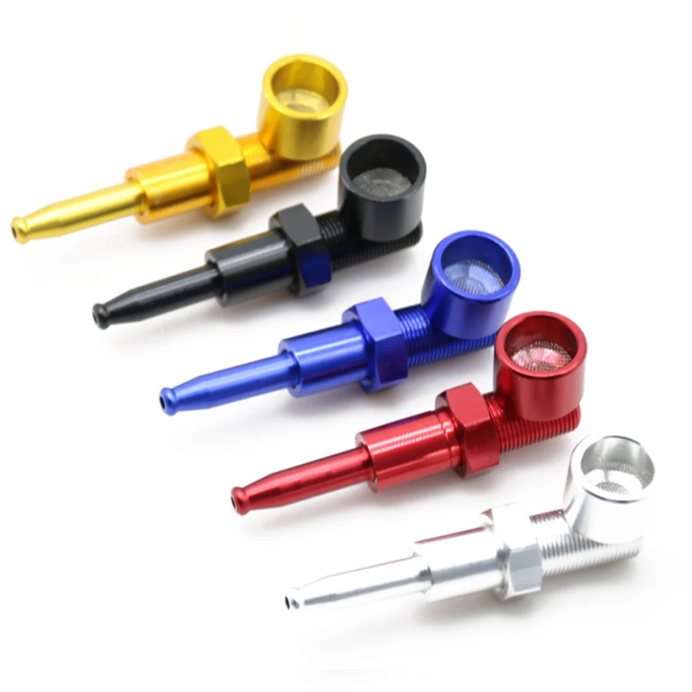 100 шт./лот оптовая продажа металлическая переносная курительная трубка в форме