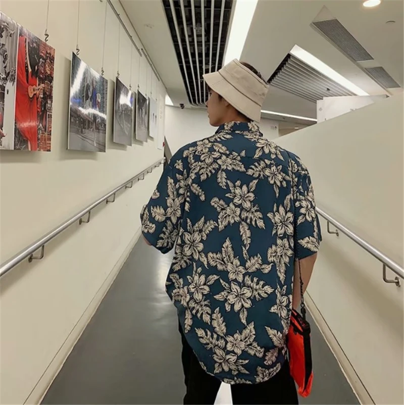 Рубашка в японском Корейском стиле с цветочным принтом летняя мода Asain тонкое