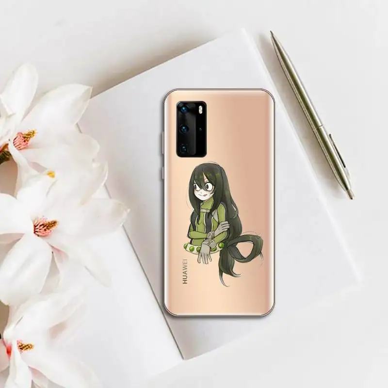 

Tsuyu Asui Boku no hero academia Phone Case Transparent for huawei honor P 40 30 20 lite Pro 10 i 8 9 x p smart 2019
