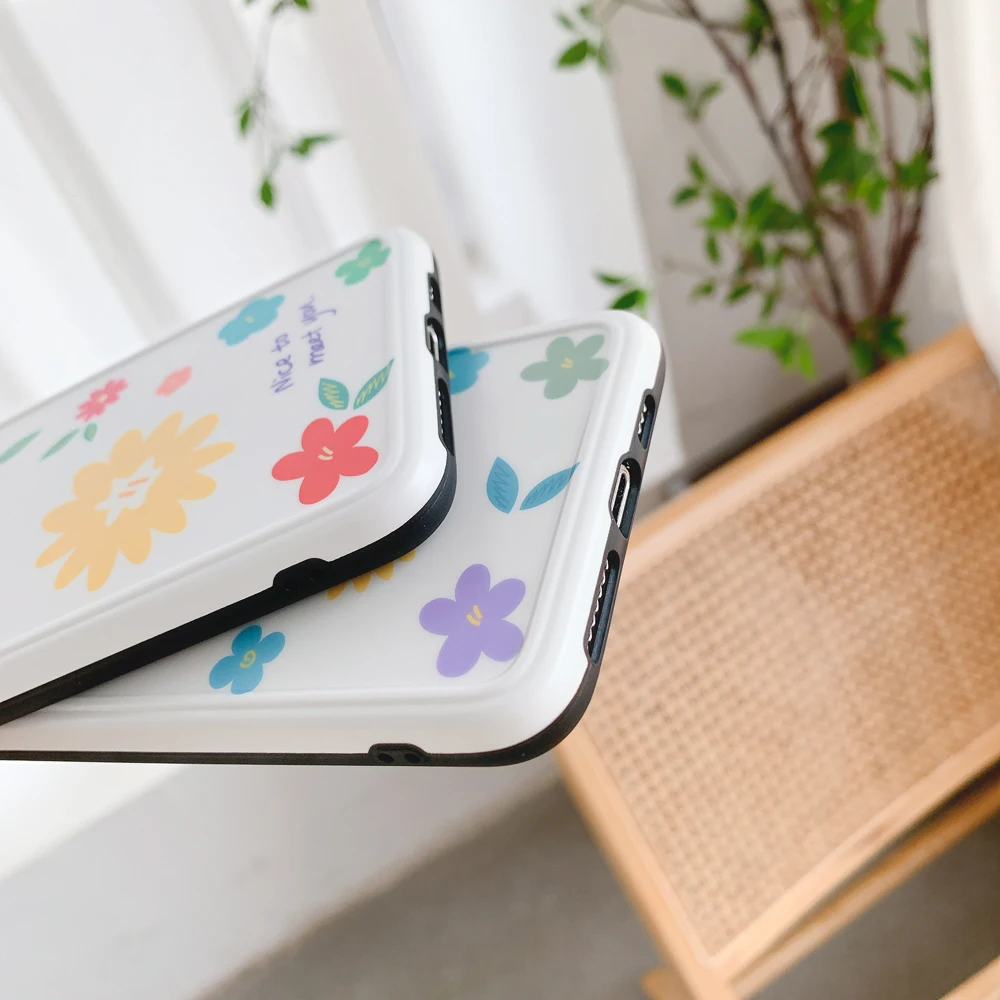 Силиконовый чехол с милыми летними цветами для iPhone X XS 7 8 11 pro Plus телефона