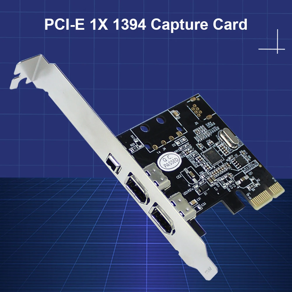 Плата видеозахвата PCI-E 1X до 16X 1394 DV с 6-контактным 4-контактным адаптером шины Firewire