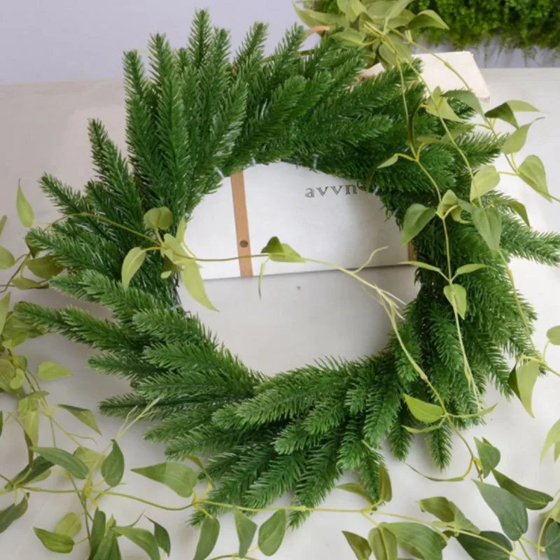 50 шт. искусственные сосновые ветви пластиковые листья сосны для украшения