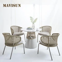 outdoor rope balcony small nordic lounge minimalist table and chair aluminum frame combination furniture coffee table garden