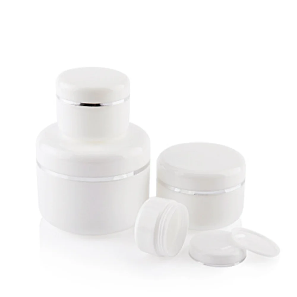 

5pcs 20g Mini Portable Round Bottles Empty Travel Bottle for Facial Cream Makeup Cream Lotion (White)
