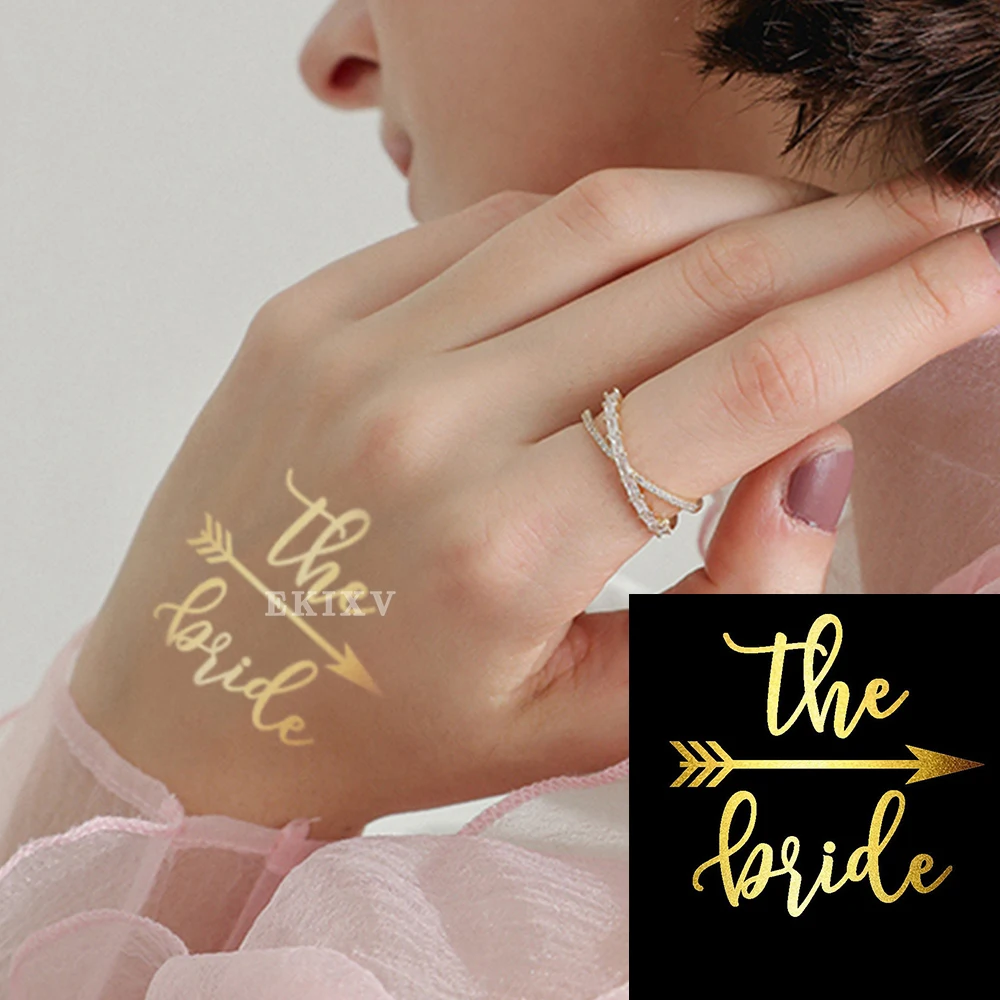 Водостойкие поддельные татуировки корона для кладки Временные бронзовые