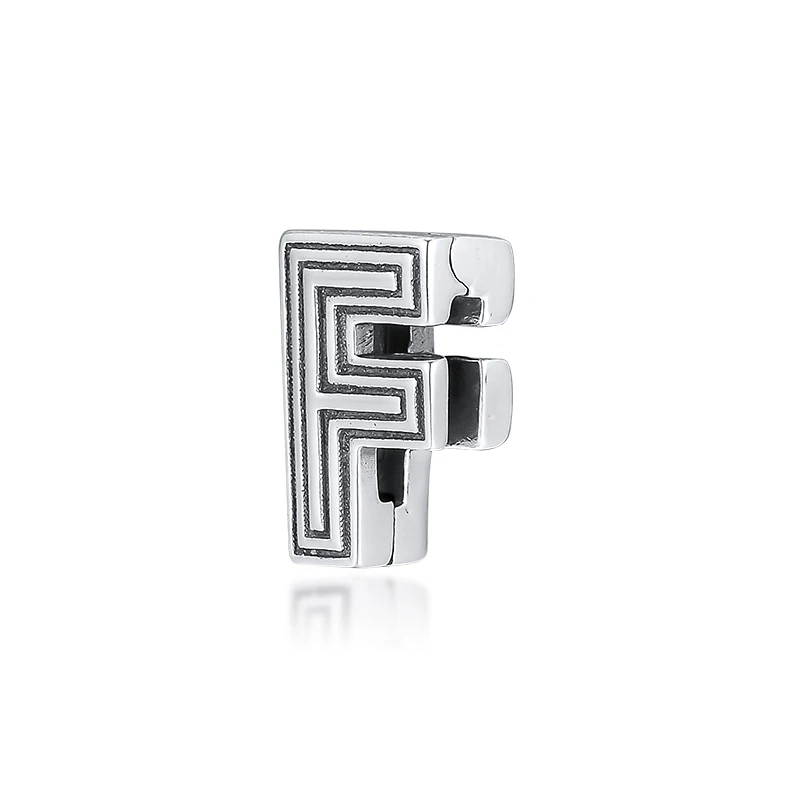 

DIY Fits for Europe Charms Bracelets Letter F Clip Beads 100% 925 Sterling-Silver-Jewelry Free Shipping