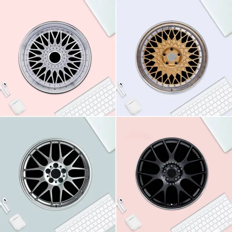 

Car Wheels Office Mice Gamer Soft Mouse Pad Small Rubber Desk Table Protect Game Office Work Round Mouse Mat Pad