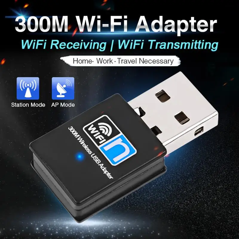 

Беспроводной USB-адаптер 300 Мбит/с, Mini USB, сетевая карта Lan, Wi-Fi-ключ для ПК, настольного компьютера, ноутбука, Windows