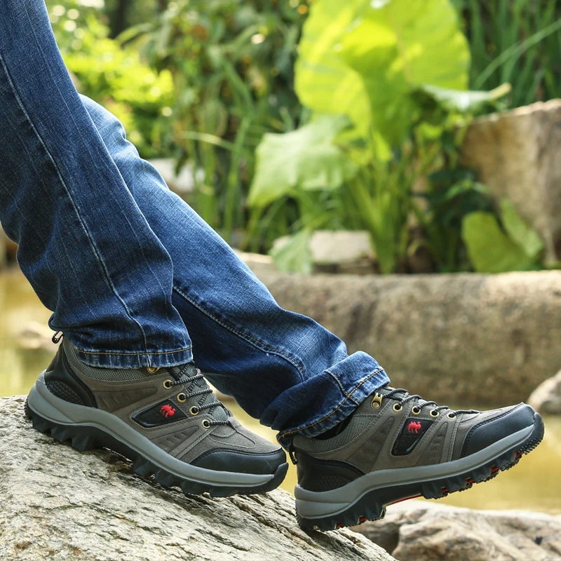 Водонепроницаемая уличная походная обувь для мужчин дышащая противоскользящая