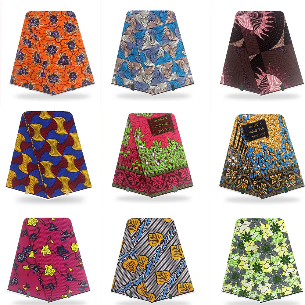 

Original Wax 100% Cotton Fabrics African Wax Print Fabric 2021 Latest Wax Fabric 6yards Per Piece African Fabric