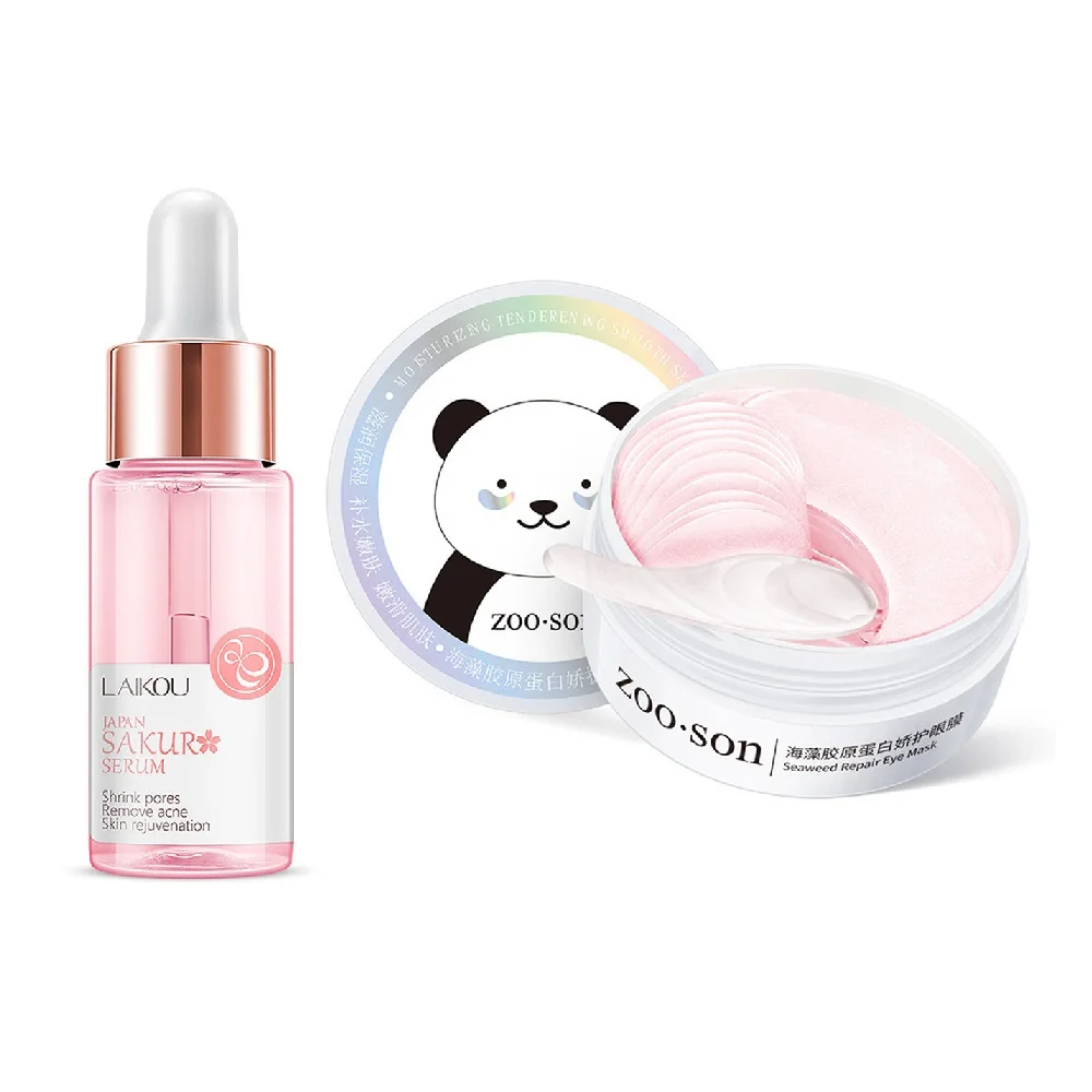 Коллагеновые патчи для глаз и лица с эссенцией цветущего вишни увлажняющая