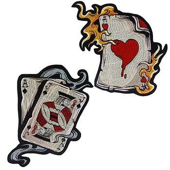 mix 2pc В форме сердца покера Poker AJ наклейки одежда значки патч куртка DIY джинсы футболка аксессуар нашивки 1 шт. TH1752 - Цвет: mix 2pc