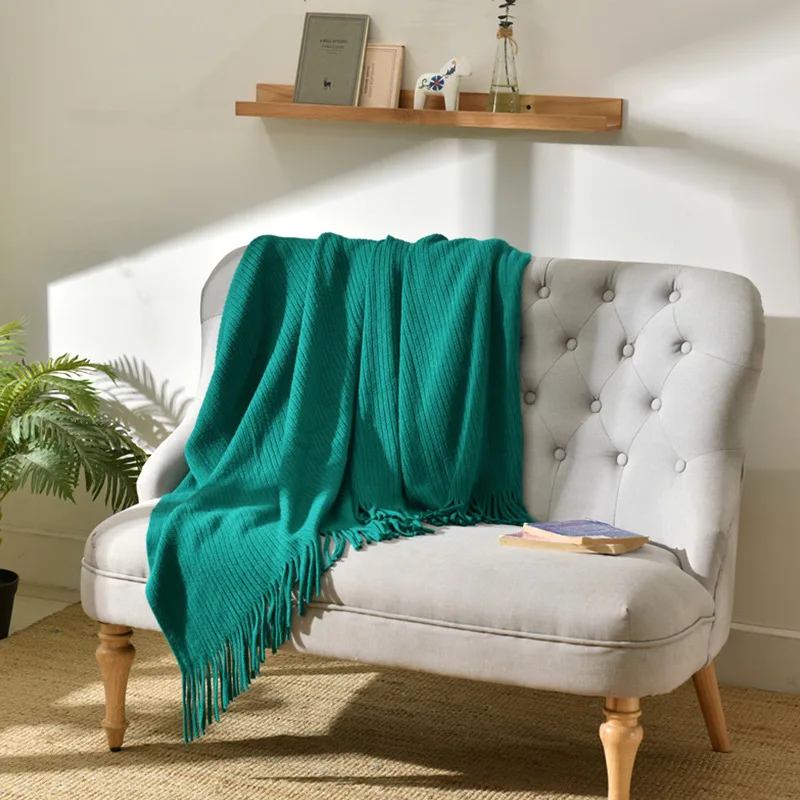 Оливковое домашнее однотонное декоративное мягкое пледовое одеяло идеальный