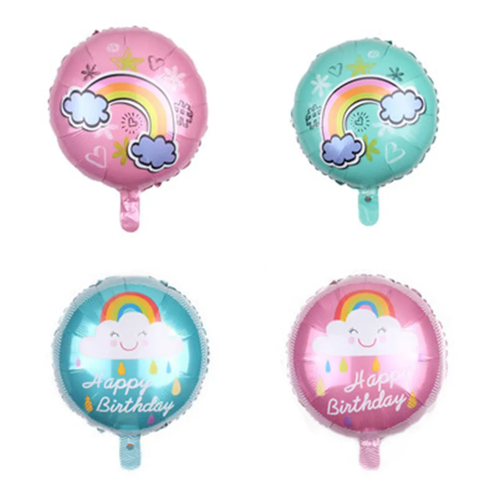 

10pcs 18inch Smile Face Rainbow White Clouds Foil Balloons for Happy Birthday Party Decoration kids Baby Shower Balloons Toys