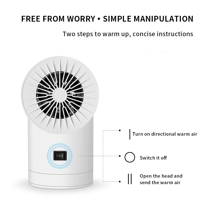 Мини электрический обогреватель теплого воздуха портативный домашний офис