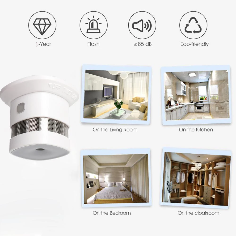 Независимый фотоэлектрический датчик дыма Zigbee умный дом Системы 2 4 ГГц высокой